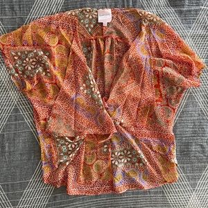 Sheer open front blouse